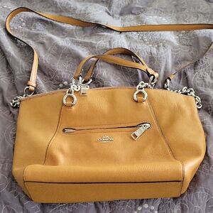 Coach Tan Leather Shoulder Bag